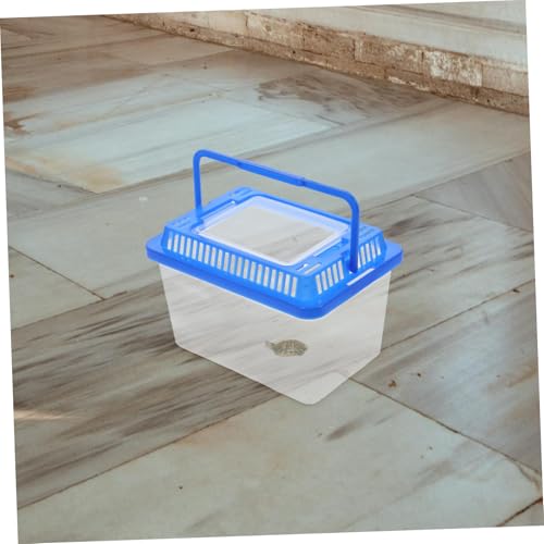 Portable Fish Tank with Lid Clear Durable Plastic Aquarium for Goldfish Turtles Reptiles Pet Habitat with Handle Versatile Transport Box for Pets