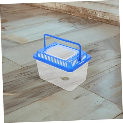 Portable Fish Tank with Lid Clear Durable Plastic Aquarium for Goldfish Turtles Reptiles Pet Habitat with Handle Versatile Transport Box for Pets