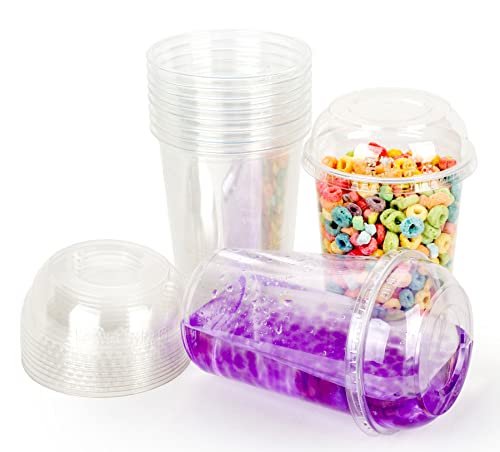 Golden Apple, 32oz. Ultra Clear Recycled PET Plastic Round Deli Container and Dome Lid Combo - 15sets - size: 32oz & Dome lids