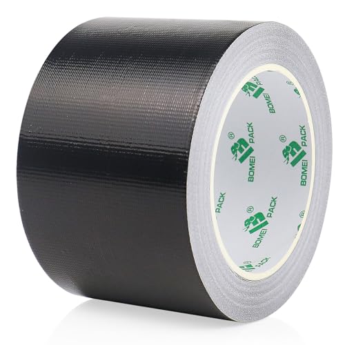 BOMEI PACK Adhesive Black Aluminum Foil Heat Shield Tape Barrier 3in x 66ft, Fiberglass Thermal Insulation Reflective Material High Temp Protection 1 Pack - size: 7.62 cm x 20.12 m x 0.14 mm