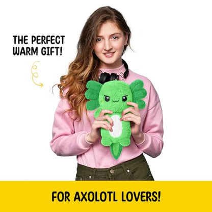 Green Axolotl Microwavable 1.5 lbs Unscented Heating Pad for Women and Kids- Cute Soft Cozy Pillow Plush Heatable Warm Stuffed Animals - Kawaii Hot and Cold Plushie - Axolotl Gifts for Girls and Boys - style: Green Axolotl