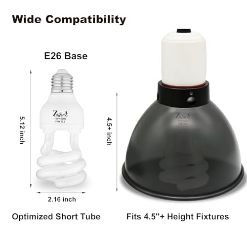 UVB Light Bulb for Reptiles 15W 10.0 High UVB-Transmitting-Glass Tube Spiral Lamp UVA UVB Reptile Light for Bearded Dragon - size: 15W10.0