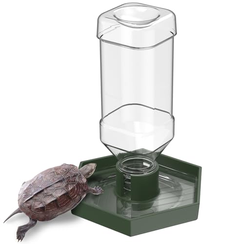 Pawfly Water Dispenser, Tortoise Water Dish, Snake Bearded Dragon Water Bowl, Reptile Terrarium Automatic Water Feeder Dispenser for Turtle Gecko Lizard and Chameleon, Small