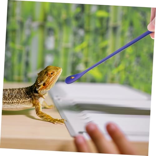 2pcs Sturdy Reptile Spoon Reptile Feeding Tool Dish Gecko Feeding Spoon Pet Supply - color: Blue