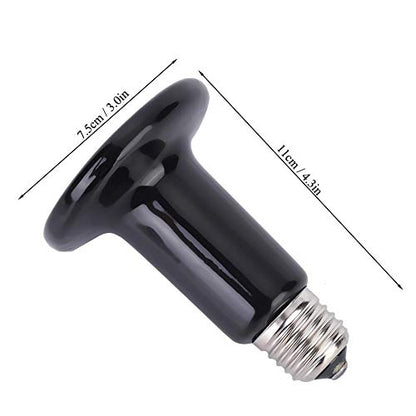 Fdit Ceramic Heating Lamp, E27 Infrared Heat Lamp 100W 220V-240V for Reptile Pet Enclosure No Light Emitting Animal Heat Bulb (1#)