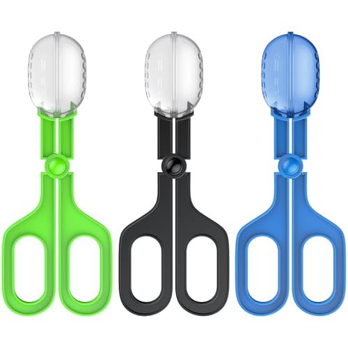 Pawfly 3 Pack Reptile Feeding Clamp, Bug Scooper, Plastic Reptile Poop Scoop, Terrarium Reptile Feeding and Cleaning Tools for Lizard Bearded Dragon Gecko Snake, 3 Colors
