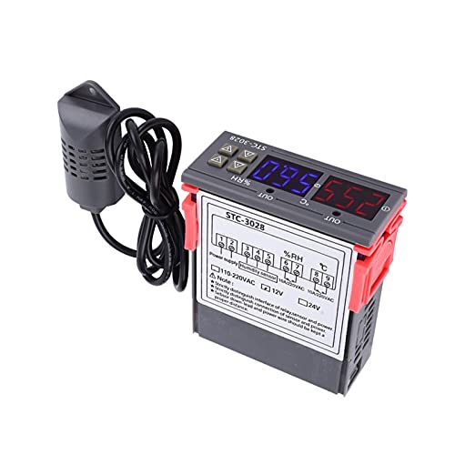 Temperature Controller STC 3028 12V Optional Integrated Sensor for Fermentation Reptile Incubation Home Brewing, 1°C Accuracy 0.1 Resolution Large Screen Display (12V) - size: 12V
