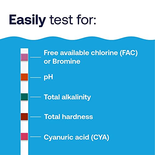 HTH 1276 Swimming Pool Care 6 Way Test Strips, Swimming Pool Water Chemical Tester, 30 Strips | Swimming Pool Water Chemical Tester - Uses Google Cloud Vision technology for accurate results; fast - 30 strips - size: No Size, style: Test Strips