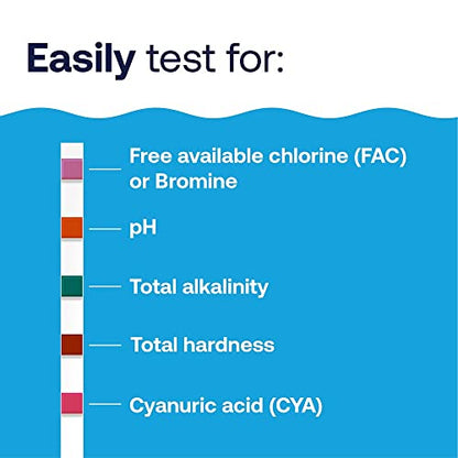HTH 1276 Swimming Pool Care 6 Way Test Strips, Swimming Pool Water Chemical Tester, 30 Strips | Swimming Pool Water Chemical Tester - Uses Google Cloud Vision technology for accurate results; fast - 30 strips - size: No Size, style: Test Strips