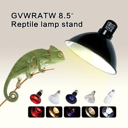 8.5-inch Standard Lamp Dome for Reptile Heating Lamps, Ceramic Heat Emitters, Max 200W for Bearded Dragons, Turtles, Snakes and Lizards, E26 Base