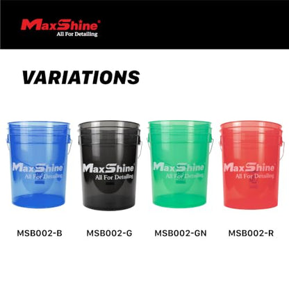 Maxshine 5 Gallon Universal Detailing Bucket – Car Wash Bucket for Scratch-Free Washing – Garage Storage & Auto Detailing Tool Holder – Holds Soap, Foam Cannon, Brushes, Microfiber Towels (Green) - color: 5g Bucket (Green)