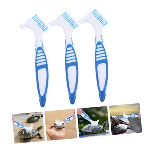 BESPORTBLE 3pcs Turtle Shell Cleaning Brush for Aquatic Turtle Tank Reptile Hides Reptile Accessories - color: Sky-blue