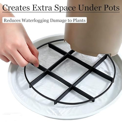 10 Pcs 4.72in Plant Pot Mesh Drainage Disc, PP Plastic Flower Pot Bottom Riser Allows Water Flow & Air Circulation Root Rot Prevention Plants For Patios Balconies Gardens Apartments