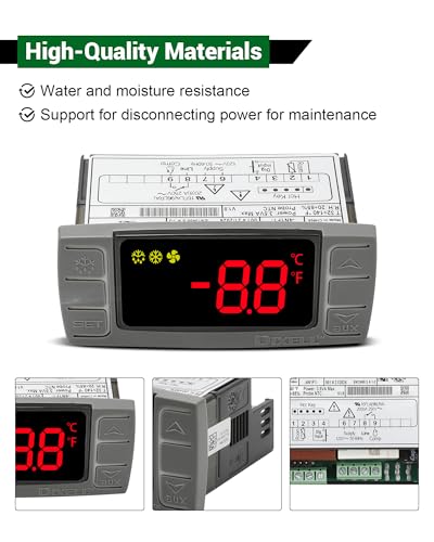 for Dixell XR02CX-4N1F1 Temperature Controller, Replace for Dixell Temperature Controller Fit for 120V 50-60hz Commercial Refrigerators/Freezer, with Temperature Sensor Probes & Clasp - size: XR02CX-4N1F1