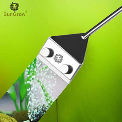 SunGrow Aquarium Glass Cleaner, Long Handheld Tool Cuts Cleaning Time to Half, Keep Hands Dry, Sharp Blade to Scrape Thickest Residue, Frequent Tank Maintenance