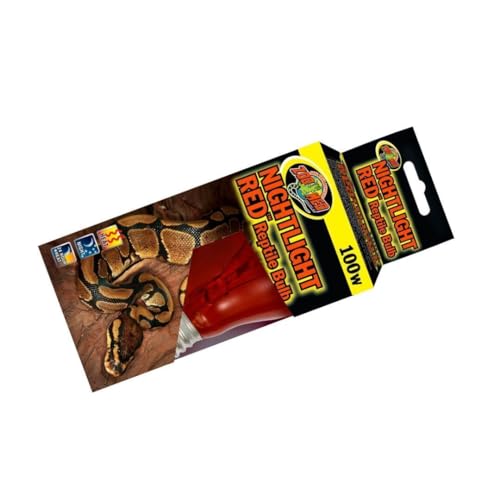 Zoo Med Nightlight Red Reptile Bulb 100 Watts Pack of 2 | Red 100W heat bulb supports nighttime reptile viewing