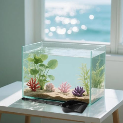 NUOBESTY Detachable Handle Aquarium Gravel Sand Shovel Multifunctional Fish Tank Cleaner for Sand Debris Removal Reach Areas Use for Aquariums Fish Tanks Reptile Habitats