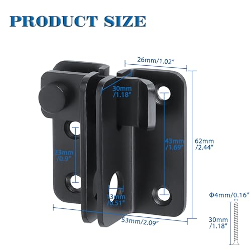 Alise Flip Latch,Gate Latches Slide Bolt Latch Safety Door Lock Catch for Barn Cabinet Pet Cage Wood Fence Bathroom Garage Window,SUS304 Stainless Steel Gate Hardware Locks,Matte Black,MS5009-B | SUS 304 Stainless Steel Door Latch Lock for Wooden Fence Sh
