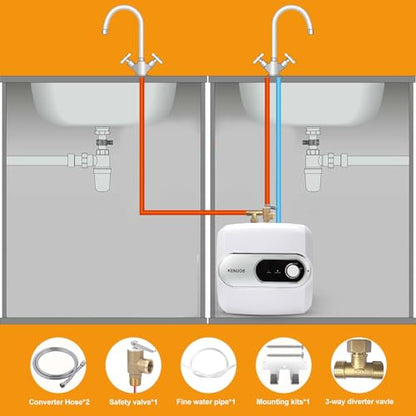 4 Gallon Water Heater Under Sink Instant Hot Water Heaters 1500W 110V 120V Mini Tank Water Heater with T&P Vavle 1/2" NPT for Kitchen,Bathroom,Camper,RV,Grey - color: Gray