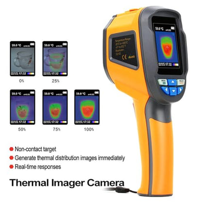 HT-04D Thermal Imaging Camera, 160 x 120 IR Resolution/19200 Pixels, 25Hz Refresh Rate, Portable Handheld Infrared Thermal Imager with Laser Pointer, -4°F~1022°F Temperature Range 2.8in Screen - size: HT04D:IR Camera