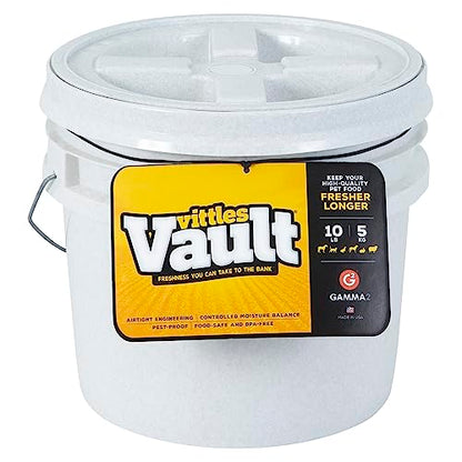 Gamma2 Vittles Vault Dog Food Storage Container, Up to 10 Pounds Dry Pet Food Storage, Made in USA | Made in USA, airtight seal keeps dry meals fresh and pests out, durable pantry bin for smaller sized bags, easy scoop access - size: 10 Pound