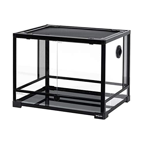 REPTI ZOO Large 34 Gallon Reptile Glass Tank,Front Opening Double Hinge Door 24" x 18" x 18", Screen Ventilation Terrarium (Backgrounds not Include) - size: 24" x 18" x 18" (34 Gallon)