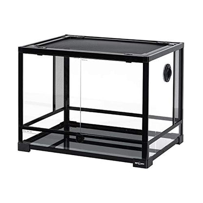 REPTI ZOO Large 34 Gallon Reptile Glass Tank,Front Opening Double Hinge Door 24" x 18" x 18", Screen Ventilation Terrarium (Backgrounds not Include) - size: 24" x 18" x 18" (34 Gallon)