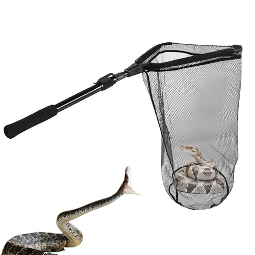 Snake Capture Net with Telescopic Handle, Tools for Handling Snakes and Reptiles Removing and Catching Place Snakes Into The Net Bag