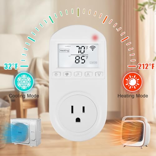 New Generation! Briidea Smart WiFi Temperature Control Outlet Compatible with Alexa Google Assistant, Perfect for Households Greenhouses Reptile Enclosures Incubators, 110V/16A - style: WiFi model