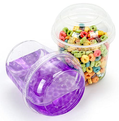 Golden Apple, 24oz. Ultra Clear Recycled PET Plastic Round Deli Container and Dome Lid Combo - 18sets - size: 24oz & Dome lids