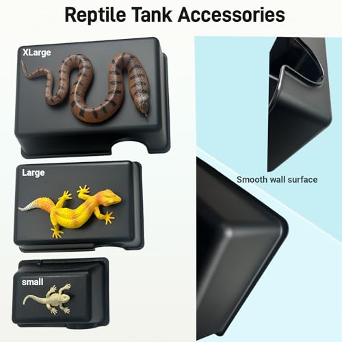 11.5in Reptile Humid Large Hide Cave, Moist Hideout for Gecko, Lizard, Snake - Natural-Looking Shelter for Humidity Retention & Shedding Support, with Easy-Clean Design (11.5"x7.8"x2.7") - size: X-Large (1 Count)