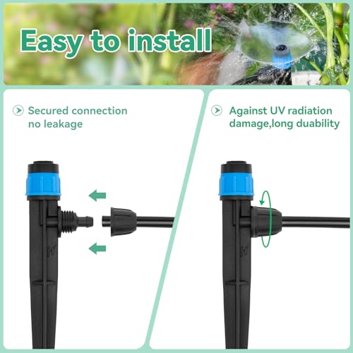 Adjustable Drip Irrigation Emitters for 1/4" Tubing, 25pcs | Adjustable 360 Degree Water Flow, Lock Barbed, Drip Spray Emitters Parts, Garden Watering System - size: 25pcs Drip Spray Emitters