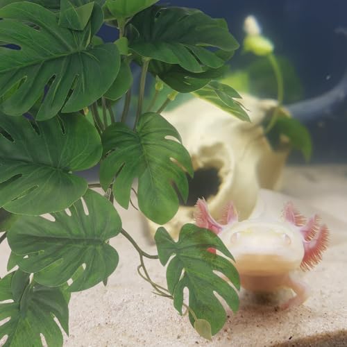 Reptile Plant Decor Artificial Climbing Leaves 23pcs Monstera Foliage for Terrarium Habitat Decoration Turtle Tank Accessories