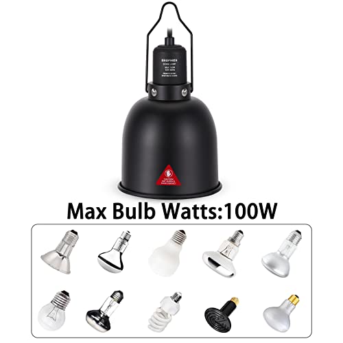 5.5inch Deep Dome Reptile Heat Lamp Reptile Light Fixture | UVB Light Fixture, Max 100W, For Bearded Dragon, Turtles, Snake and Lizard Terrarium - size: 5.5inch deep dome