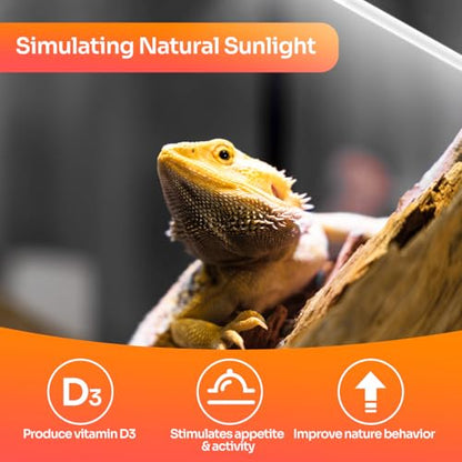 T5 HO 10.0 UVB Lamp Bulb 34" L 39 Watts, Reptile UVB Lamp Tube for Bearded Dragon - size: 34 inches