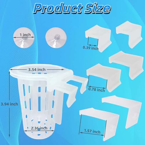 2 Pack Aquarium Plant Holder for Fish Tank with Suction Cup & Ext Hook | Upgraded Large Fish Tank Plant Holder, 0.4"-1.57" Extension Hooks Fit Rimless & Rimmed Tanks, for Aquaponic & Aquascape Decor