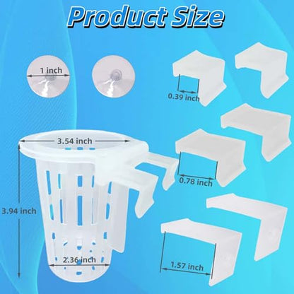 2 Pack Aquarium Plant Holder for Fish Tank with Suction Cup & Ext Hook | Upgraded Large Fish Tank Plant Holder, 0.4"-1.57" Extension Hooks Fit Rimless & Rimmed Tanks, for Aquaponic & Aquascape Decor