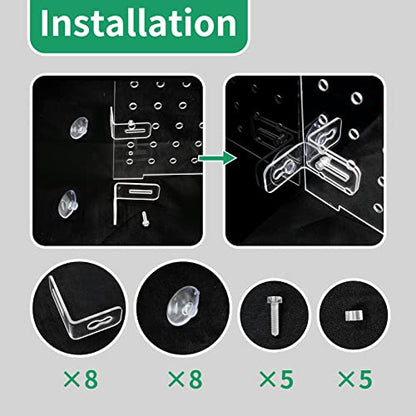Aquarium Fish Tank Divider Acrylic Isolation Grid Board with Suction Cups Included Clear Fish Separator Transparent Plate Baffle Cover Blocking Fish Partition Net 30x40cm/11.81x15.74in - size: 30x40cm