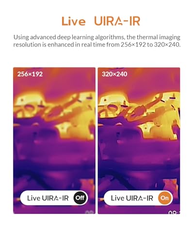 GT24S Thermal Camera with Thermometer Mode, 320×240 UIRA-IR | 256×192 Native IR, HVAC & Electrical Thermal Imaging Camera with Temp Alarm, -4°F-1202°F, NETD < 40mK, 25Hz, 10h Battery Life