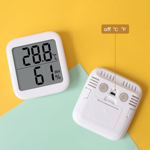 Digital Thermometer Hygrometer Accurate LCD Display Indoor Temperature Humidity Meter for Home Office Greenhouse ABS Black 2.68x2.93x0.59in