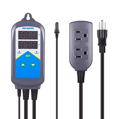 Inkbird Aquarium Heater with Probe Thermostat Fish Ornamental Shrimp Reef Tanks 24 Hours Double Time with Day Night Automatic Temperature Controller - size: ITC-306T (with Aquarium Probe)