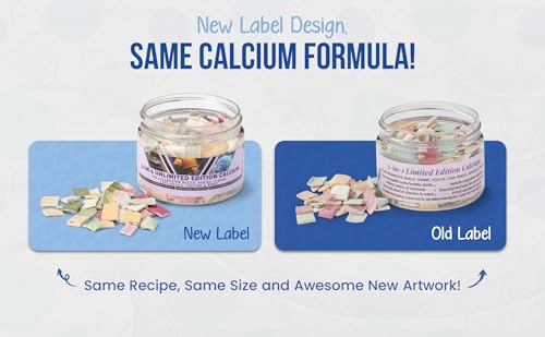 Unlimited Edition Calcium - 3 Flavors in 1 Jar, for Strong Shells, Healthy Molts, 100% Natural, Does Not Dissolve in Water, Fast Sinking for Shrimp, Snails & More! Biologist Made in USA