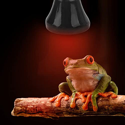 Fdit Ceramic Reptile Heat Lamp, E27 Temperature Control, 220V-240V, Infrared Heating, No Light, for Lizards, Chickens, Pigs, 2.8x2.2 Inch