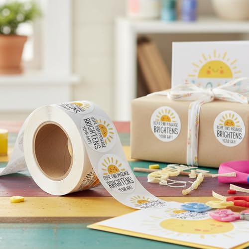 1000Pcs Happy Sun Thank You Stickers, Packaging & Envelope Seals | 1000Pcs happy sun thank you stickers; self-adhesive accents for packaging, envelopes, crafts, gifts, or parties. - color: 1000pcs- Sun Thank You Labels