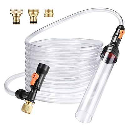 enomol Gravel Vacuum for Aquarium Water Changer Fish Tank Cleaning Tools,Siphon Universal Quick Pump Aquarium Water Changing (50ft) - size: 50ft