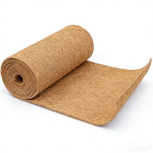 Coco Coir Liner, 16x120 inch Natural Coconut Liners for Planters Flower Basket, Coconut Fiber Mat Garden Decoration Animal Pet Pad Reptile Carpet Snow Mat