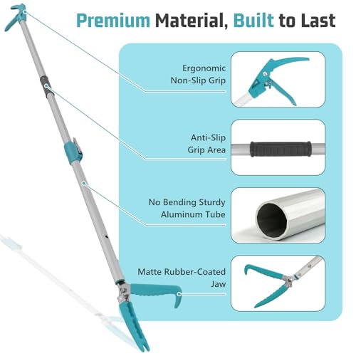 ASTRAEA 78" Snake Tongs Grabber, Extendable Extra Long Rattle Reptile Catcher Wide Jaw Handling Tool with Lock, Telescopic Snake Hook