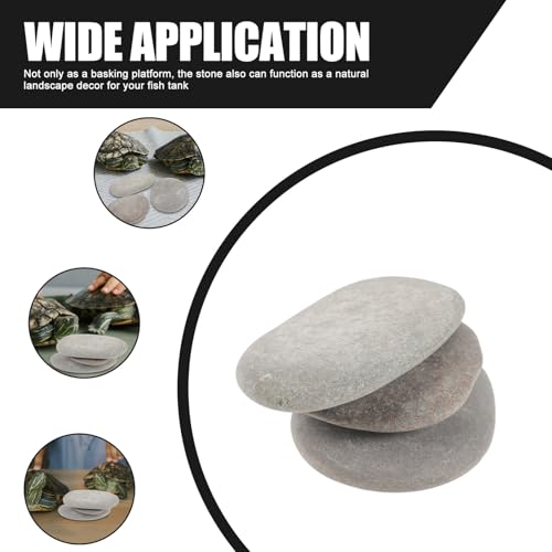 GANAZONO 3pcs Turtle Basking Stones Flat Reptile Resting Platform Aquarium Decor for Water Turtles Frogs Lizards Tortoises Stable Non-Slip Ramp with Natural Texture Random Random Color