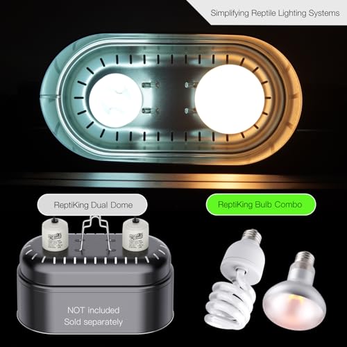 Reptile 100W Basking Spot Bulb & 10.0 24W UVA UVB Bulb Combo – Dual Pack Heat Lamp Bulbs for Reptiles & Amphibians, Heat Lamp for Bearded Dragons, Turtles, Tortoises, Snake Tank Accessories