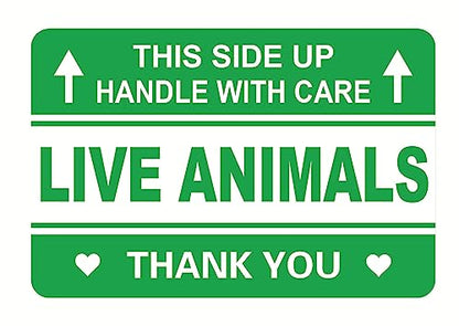 Live Animal Sticker,2x3 inch 200pcs Live Animals Shipping Waterproof Sticker